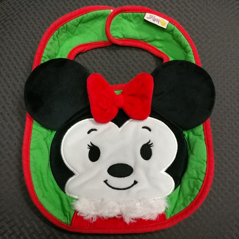 Hallmark Disney Minnie Mouse Baby Bib Christmas Holiday Itty Bittys